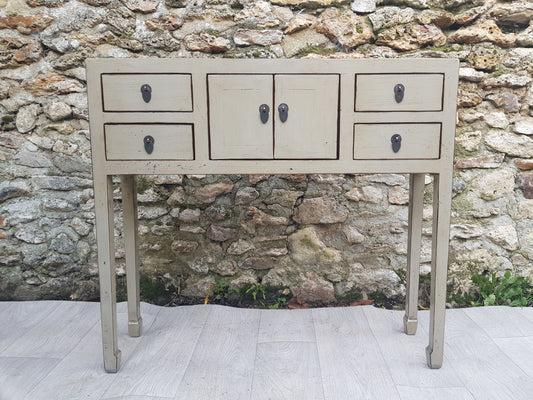 Emerald Green Lacquered Console Cabinet