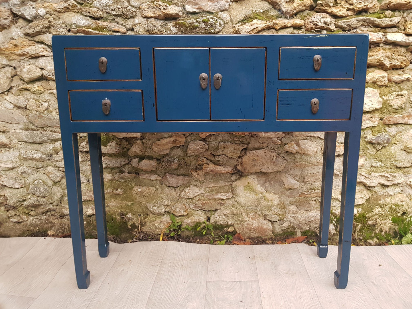 Meuble Console Laquée Bleu Canard