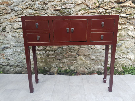Cherry Red Lacquered Console Furniture