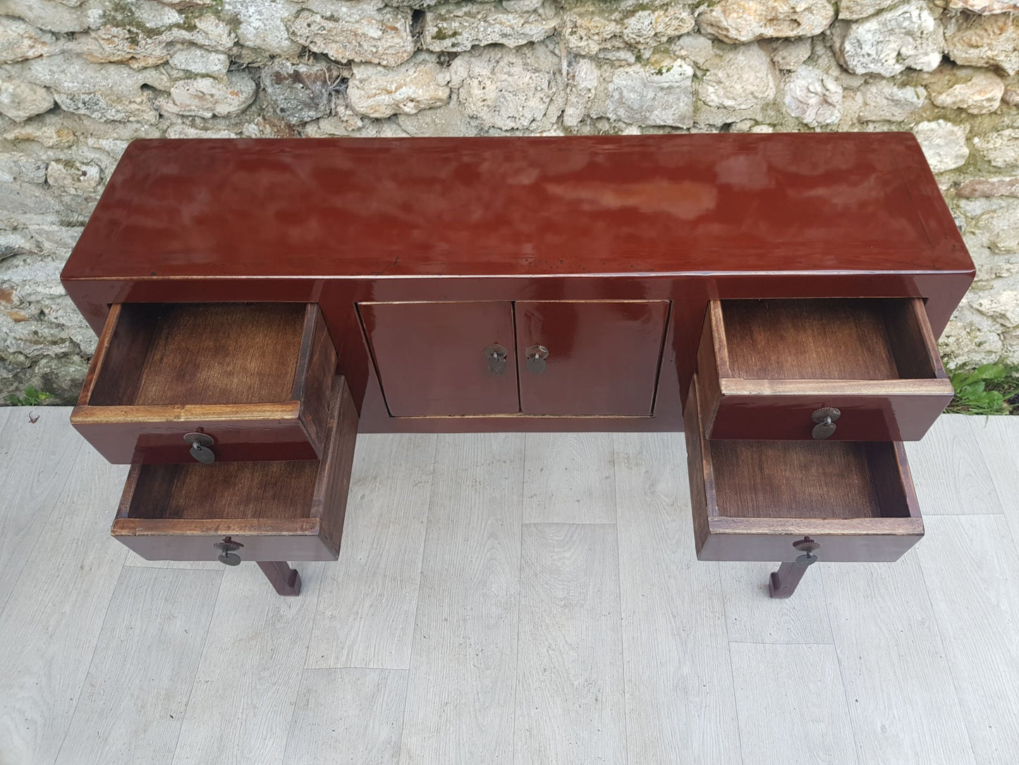 Meuble Console Laquée Rouge Cerise