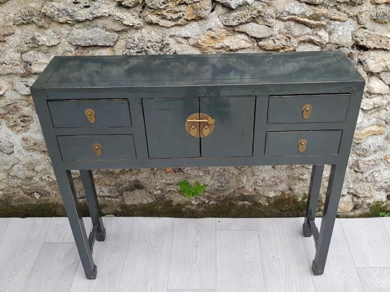 meuble console laquée couleur gris souris 2