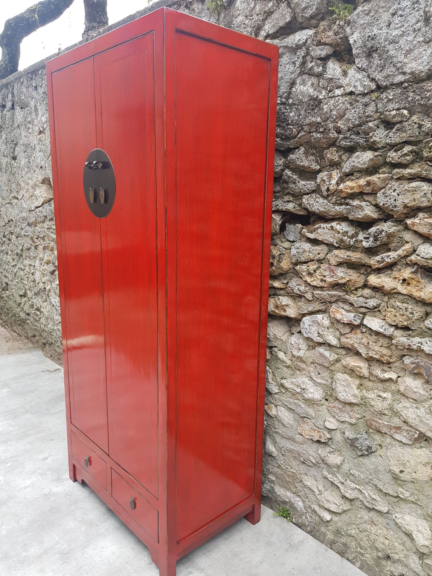 Armoire penderie rouge clair rouge clair droit