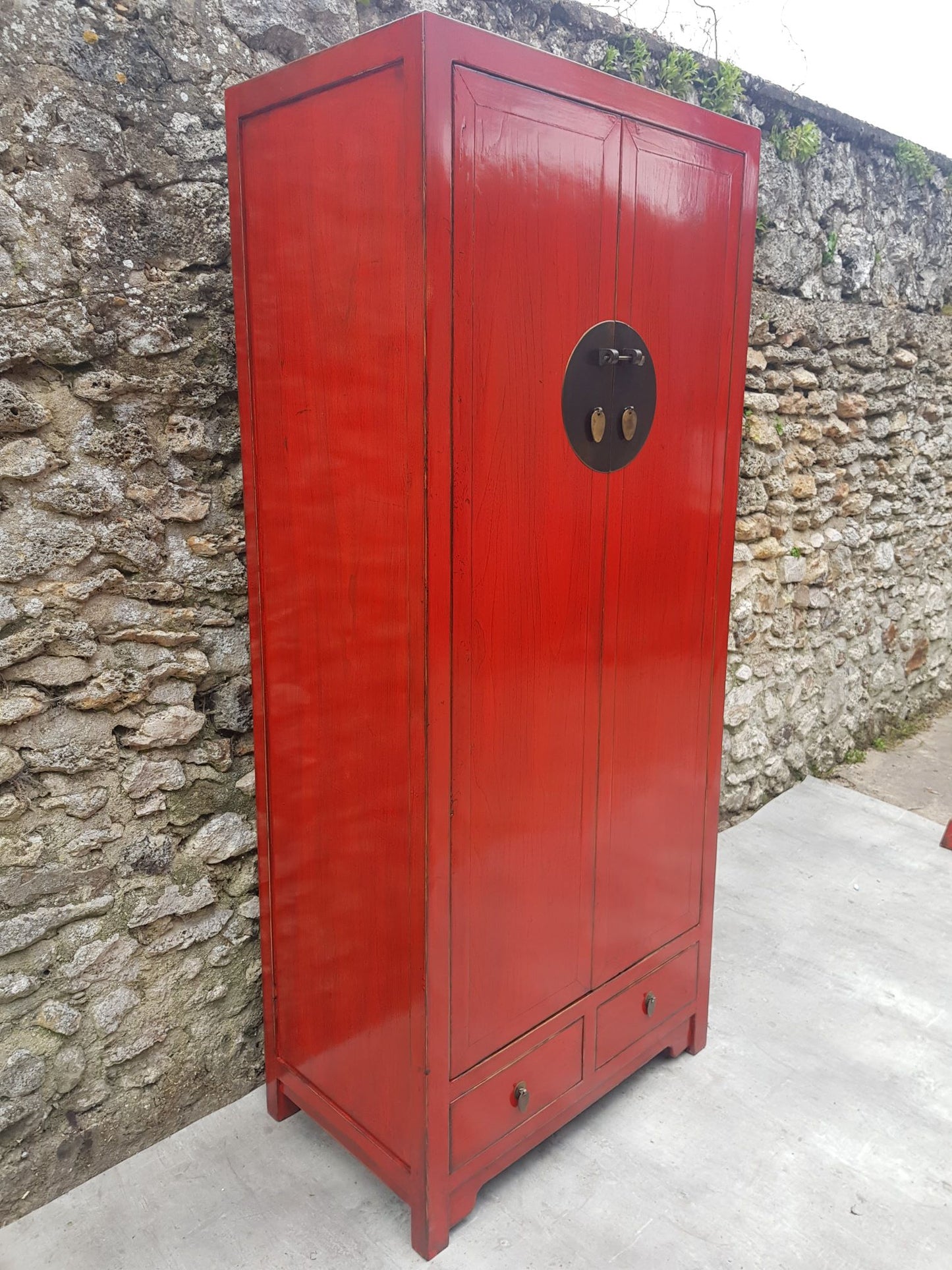 Armoire penderie rouge clair rouge clair gauche