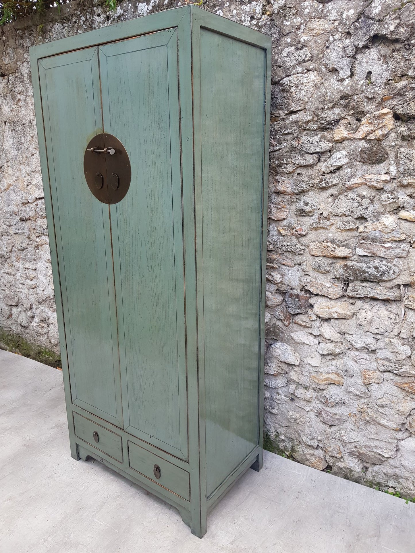 Armoire penderie vert d'eau droit