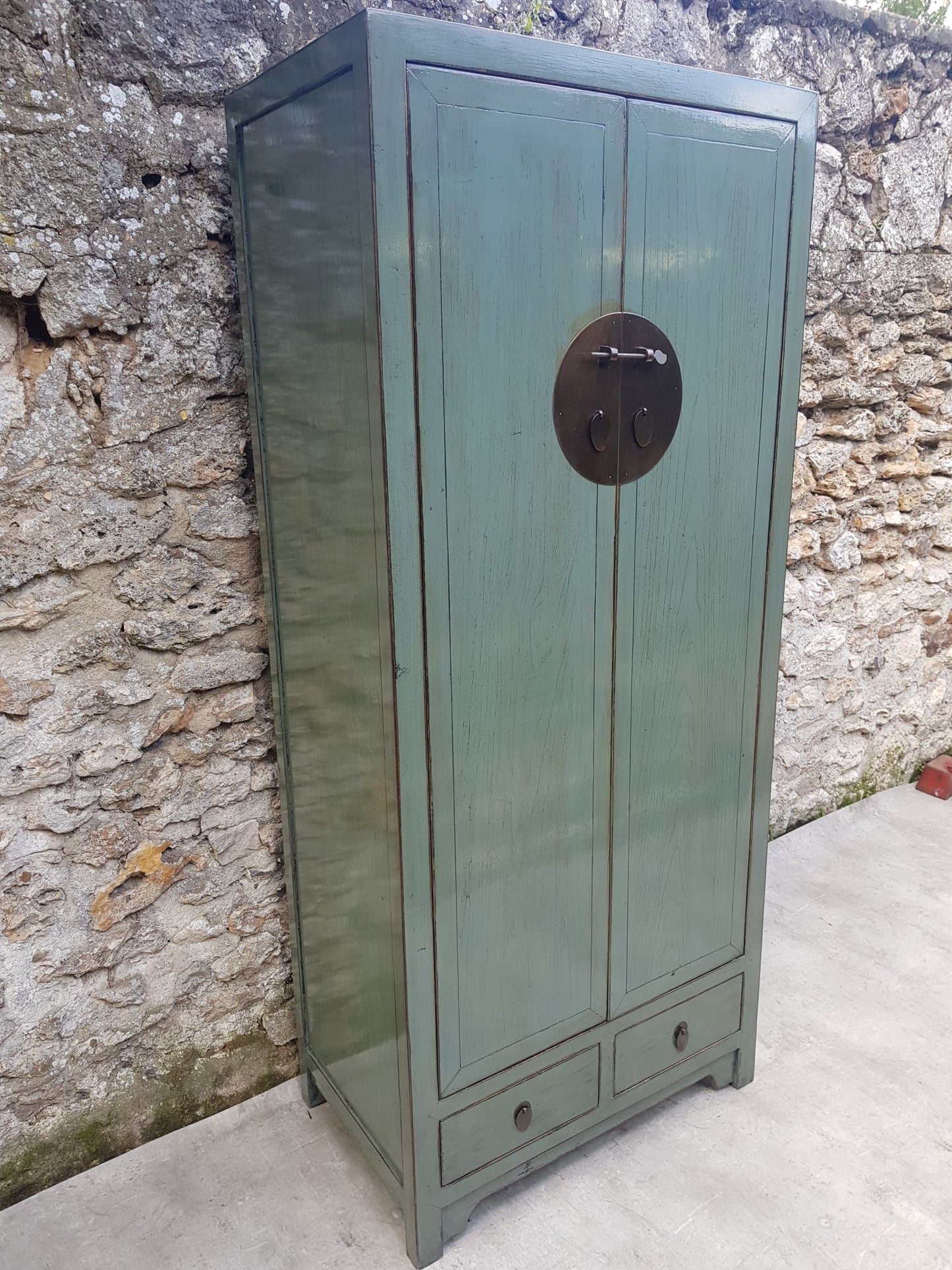 Armoire penderie vert d'eau gauche