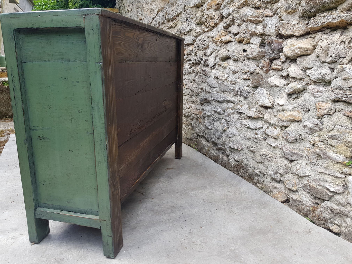 Turquoise Blue Lacquered Living Room Buffet with 3 Drawers 2 Doors