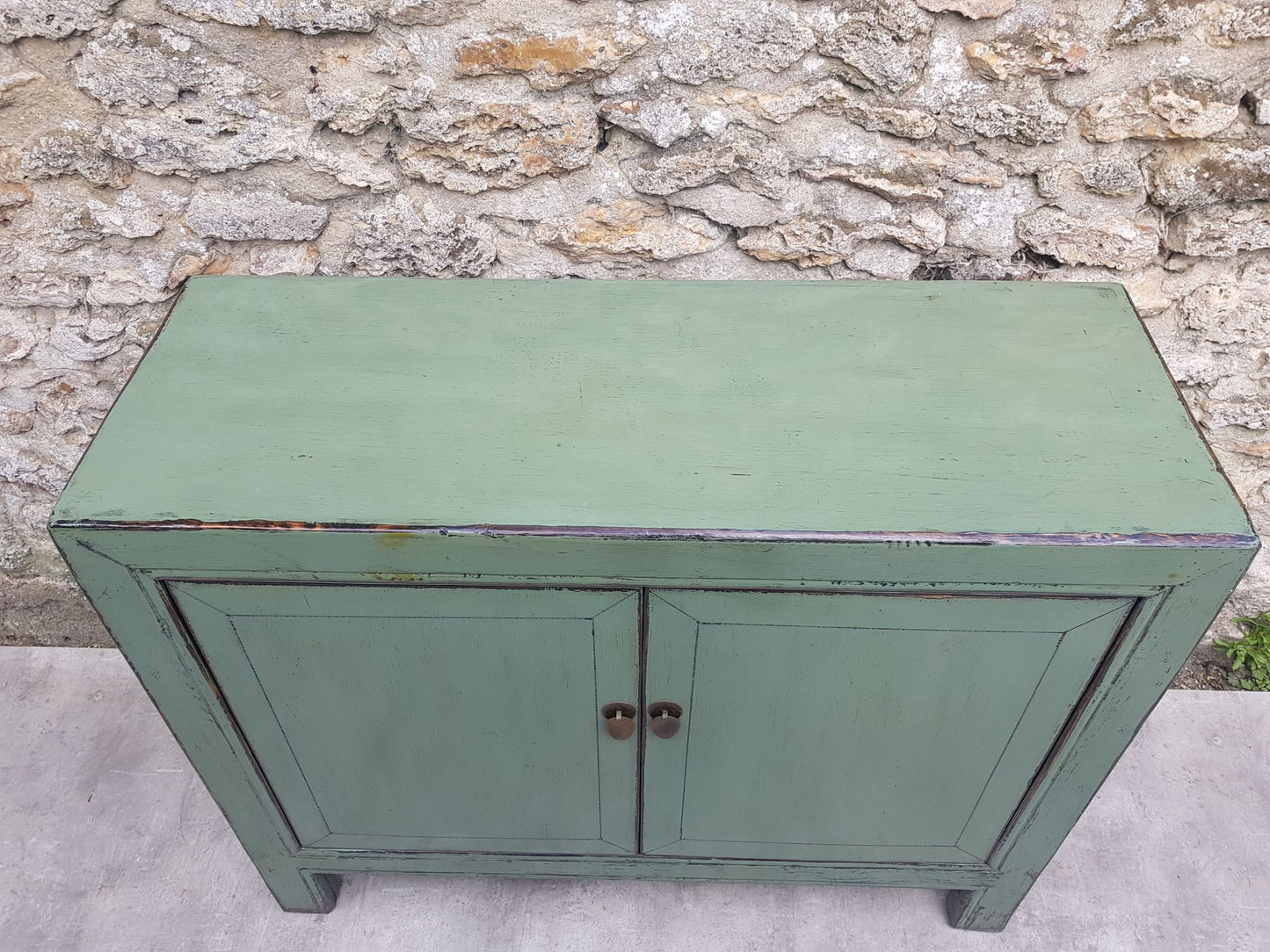 Moyen buffet 2 portes couleur vert amande 2