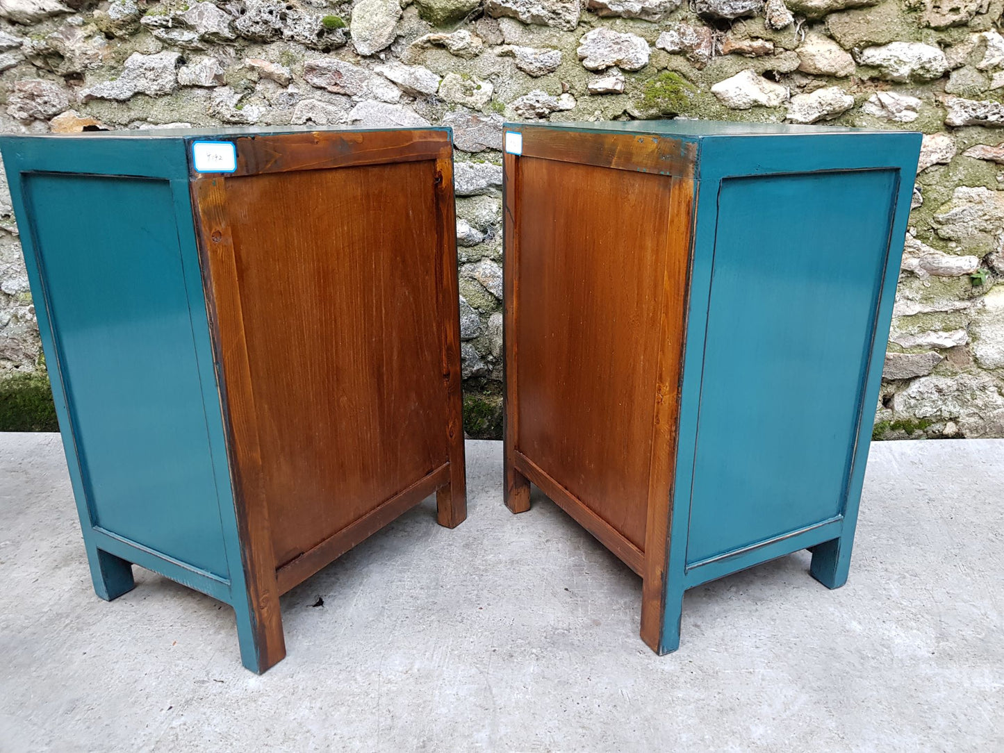 petit chevet table de nuit 1 tiroir 2 portes couleur bleu turquoise 6