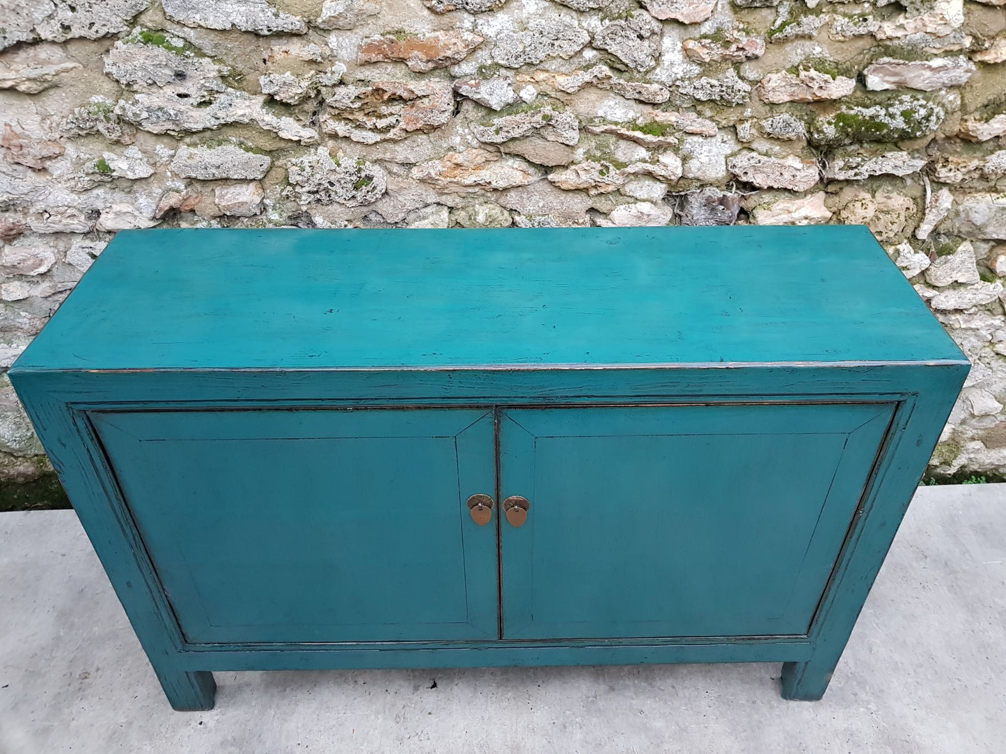moyen buffet 2 portes couleur bleu turquoise 2