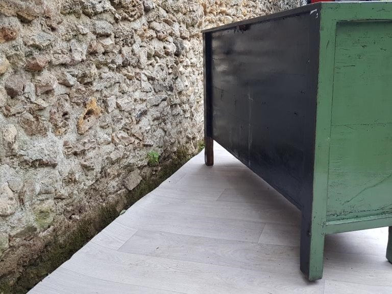 grand buffet 4 portes vert d'eau arrière gauche