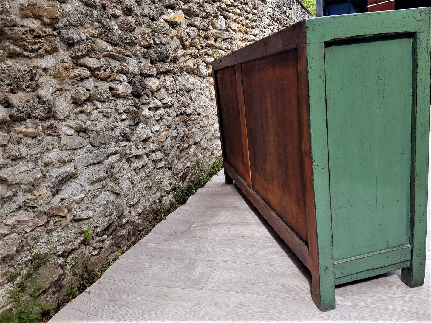 grand meuble buffet enfilade vert amande arrière