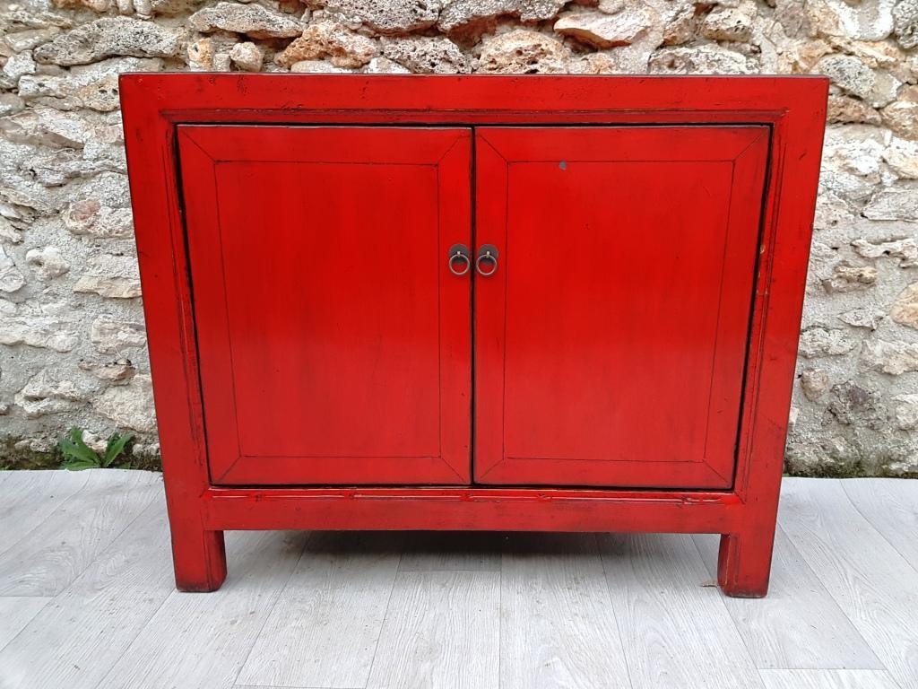 moyen buffet 2 portes couleur rouge clair 1