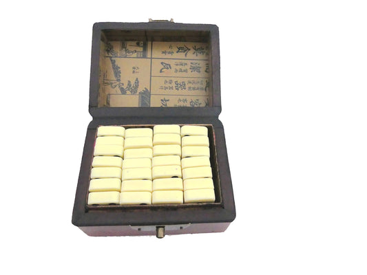 Jeu de domino boite ouverte avec pieces