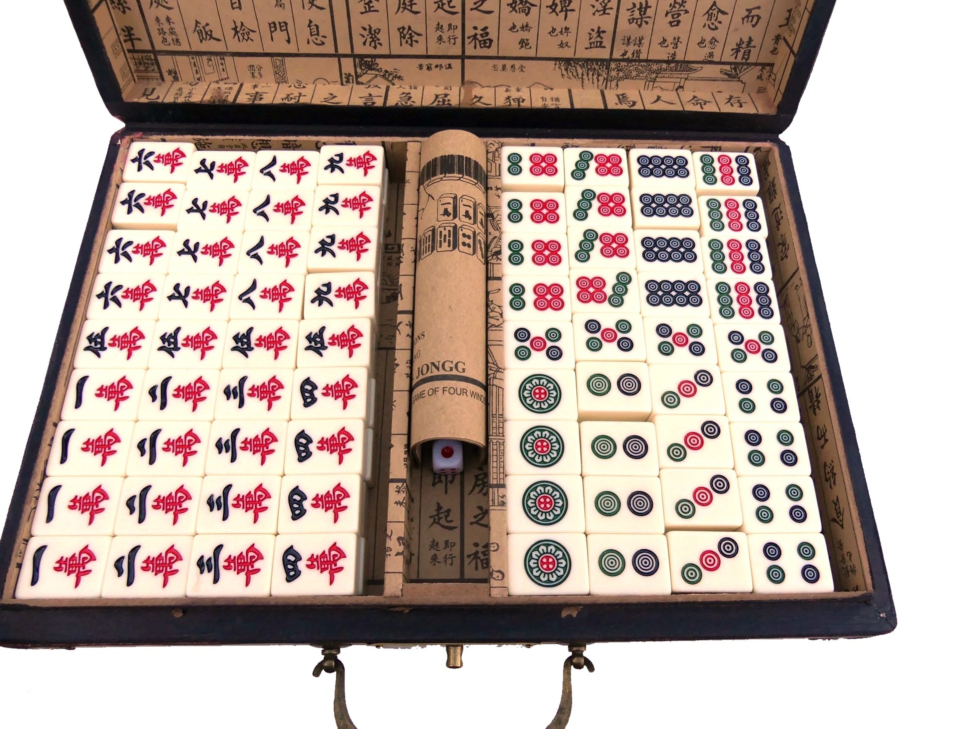 Jeu de mahjong ouvert pieces caracteres et ronds