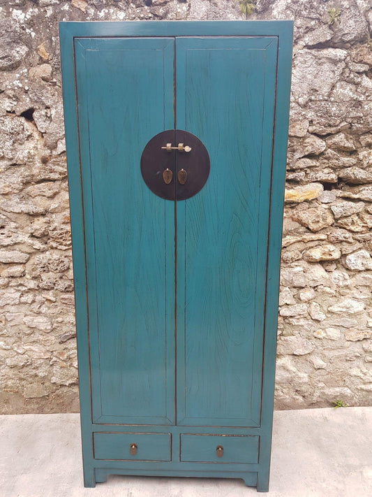armoire penderie bleu turquoise face